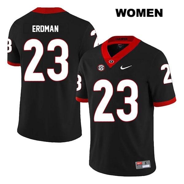 Georgia Bulldogs Women's Willie Erdman #23 NCAA Legend Authentic Black Nike Stitched College Football Jersey KBN3656ZW